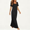 thumbnail image 6 of Summer Oversize Maxi Dresses for Womens 2025 Fashion Casual Short Sleeved V-neck Printed Button Pocket Dress, 6 of 8