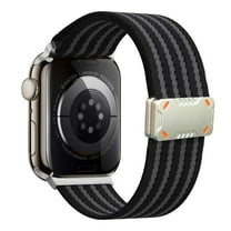 Dwitch Breathable Nylon Band Compatible with Apple Watch Band 38mm 40mm 41mm 42mm(Series 10) for Men Women, Adjustable Magnetic Closure Sport Straps fit for iWatch Series 10/9/8/7/6/5/4/3/2/1 SE,Black