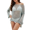 thumbnail image 1 of Pxiakgy Paréo pour Femmes Tricot de Beauté Manches Trompette Pull Ample Col Rond Creux pour Femmes B + TG, 1 of 1