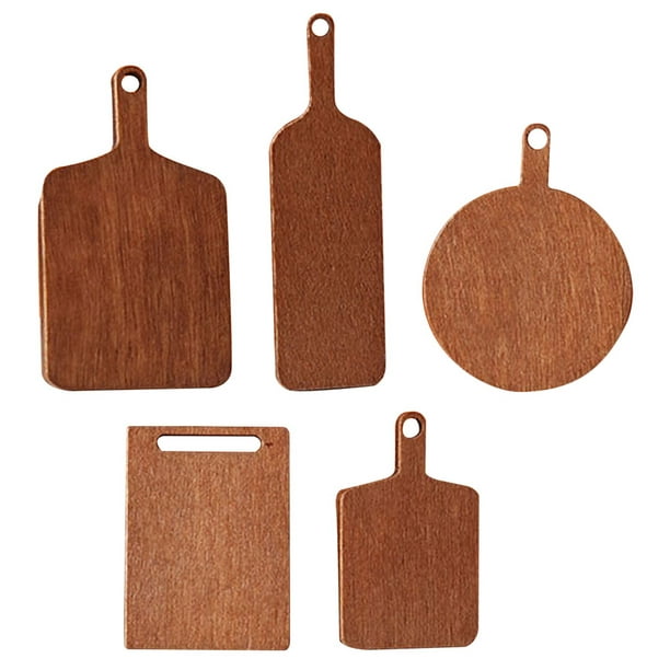 FELTECHELECTR 5 mini tablas de cortar de madera para manualidades, mini tabla de cortar, accesorio para fotos de casa.