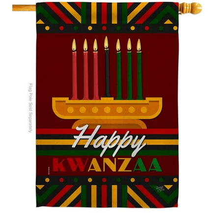 Breeze Decor Happy Kwanzaa House Flag Winter 28 x 40 in. Double-Sided Decorative Vertical Flags for Decoration Banner Garden Yard Gift