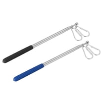 Uxcell 5.2ft Telescopic Handheld Flagpoles Tour Guide Flag Pole with Clips for Teaching Black, Blue, 2 Pack