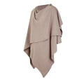 thumbnail image 5 of PULI Womens Open Front Poncho Sweater Pure Wrap Topper （Oatmeal）, 5 of 10