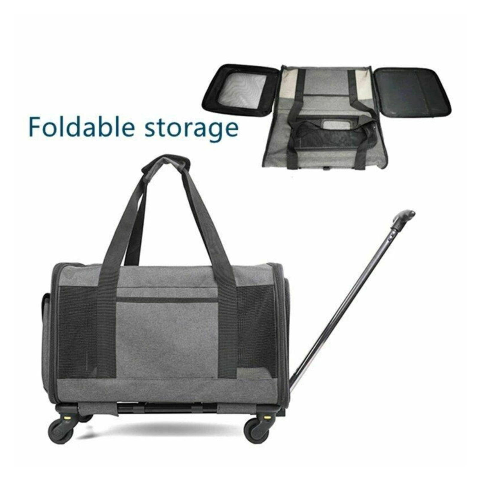 Canddidliike Portable Foldable Rolling Travel Carrier Detachable for Pet, Dark Grey Canddidliike Portable Foldable Rolling Travel Carrier Detachable for Pet, Dark Grey