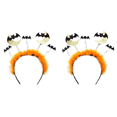 thumbnail image 1 of Diadema Murciélago Lentejuelas Halloween Cosplay Esponjosa para Disfraz Fiesta () Naranja, 1 of 3