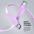 thumbnail image 4 of Powertek USB-C to USB-C Two-Tone Pastel Fast Charge Cable, 6 ft, Purple, 4 of 8