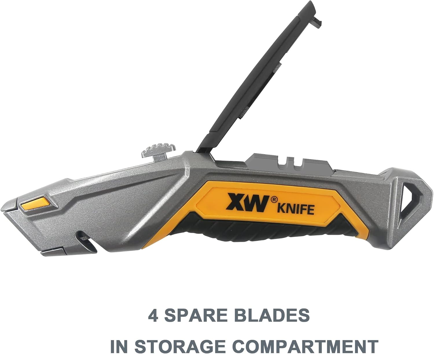 Utility Knife Set, Heavy Duty Zinc Alloy Retractable Box Cutter and Folding Utility Knife with Blade Storage Design, Total 18 PCS Blades Included, 2-Pack
