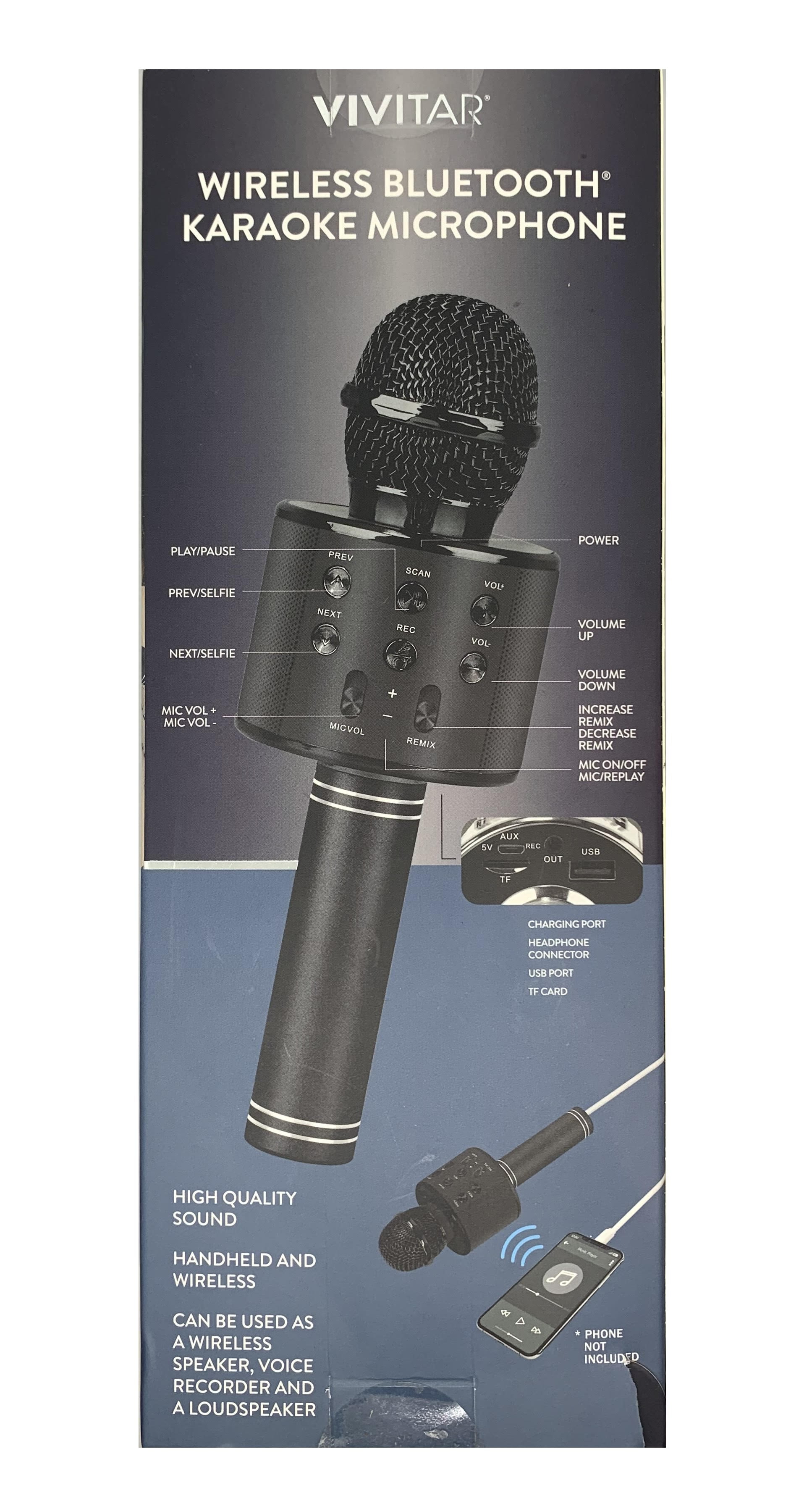 Vivitar Bluetooth Karaoke Microphone Black - Office Depot