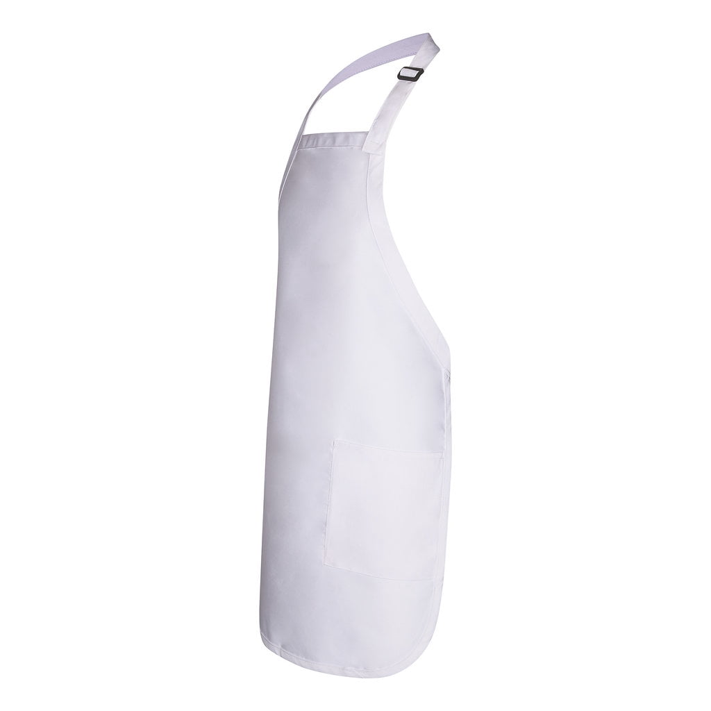 Linteum Textile (12- Pack 30x21 in, White) Two-Pocket TWILL BIB APRON with Adjustable Neck Strap