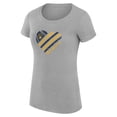 thumbnail image 2 of Women's G-III 4Her by Carl Banks  Heather Gray Milwaukee Brewers Heart Graphic Fitted T-Shirt, 2 of 5