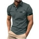 thumbnail image 2 of pstuiky camisetas para hombre, Camisa tipo jersey para hombre, de color liso, con cremallera, manga corta y cuello vuelto camisas casuales para hombre m, 2 of 6