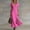 Hot Pink, variant on QUNYINEY Cotton Womens Summer Dresses Pink Button Short Sleeve Long A Line Dress Casual Loose Fit V Neck with Slit Dresses