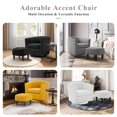 thumbnail image 6 of JONPONY Swivel Accent Chair 360°Comfy Recliner Corduroy Accent Club Armchair Single Sofa with Ottoman for Living Room,White, 6 of 12