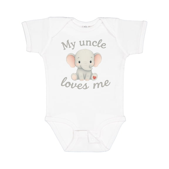 Inktastic My Uncle Loves Me Cute Elephant Boys or Girls Baby Bodysuit