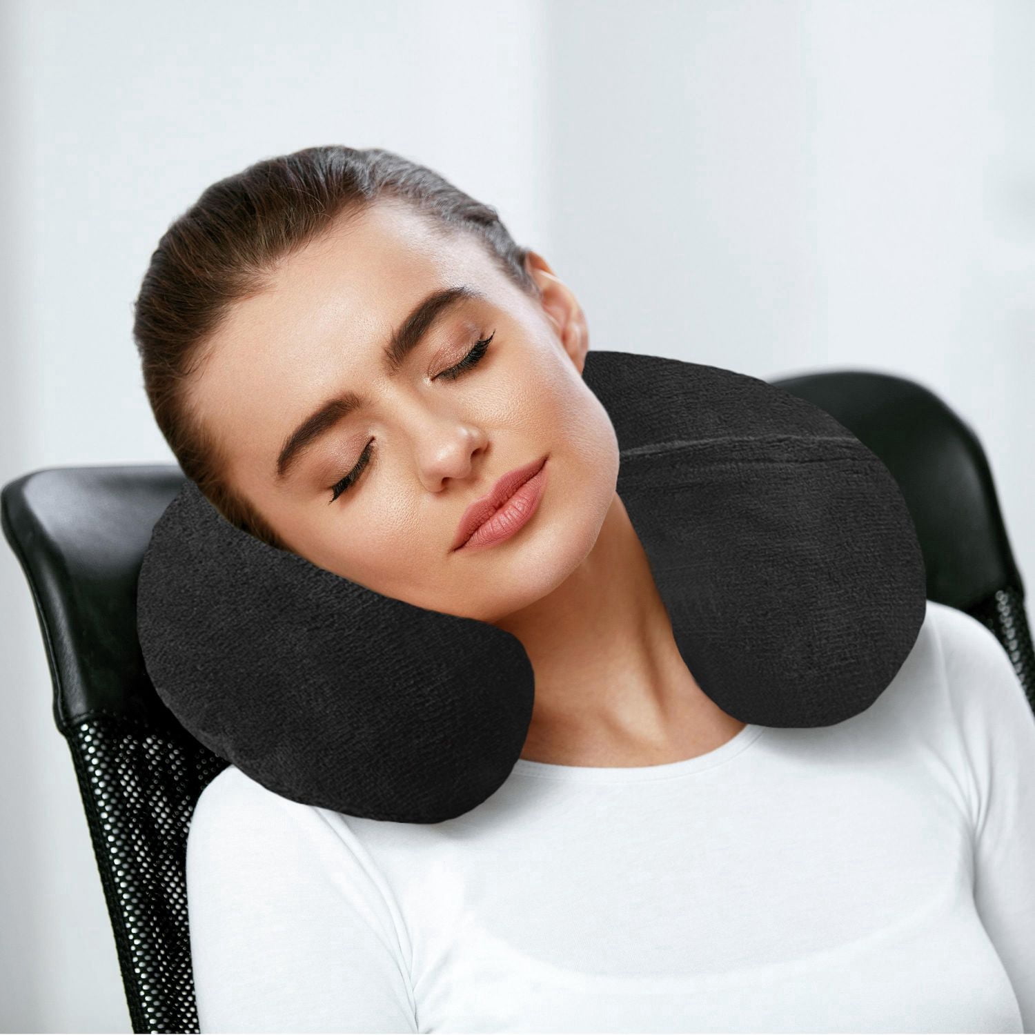 Travel Smart by Conair Inflatable Fleece Neck Pillow & Eye Mask Set