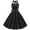 Black, variant on Ichuanyi Woman Dress Fashion Womens A Line Flare Vintage Dress Halter BowKnot Prom Swing Short Sleeve Polka Dot Printing Party Dress