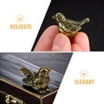 thumbnail image 3 of WEAVILUX Set of 6 Vintage Brass Sparrow Bird Figurines Metal Sculptures for Home Tabletop Decor Display, 3 of 8
