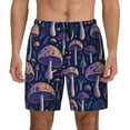 thumbnail image 2 of Picia Floral Hippie Mushrooms pattern Mens Swim Trunks with Compression Liner Stretch Beach Shorts Quick Dry with Zipper Pockets No-Chafing Board Shorts-Large, 2 of 9