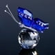 thumbnail image 4 of Figura de mariposa voladora de cristal con base de bola de cristal, colección de figuras de animales de cristal tallado (azul), 4 of 5