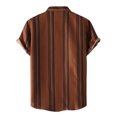 thumbnail image 2 of Gubotare Hawaiian Shirt Mens Short Sleeve Western Shirts with Pearl Snap Button Up Casual Regular Fit Plaid Shirts,Brown L, 2 of 5