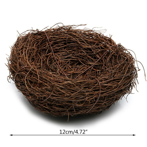 Sinyiin Handmade Vine Brown Bird Nest House Home Nature Craft Holiday Decoration