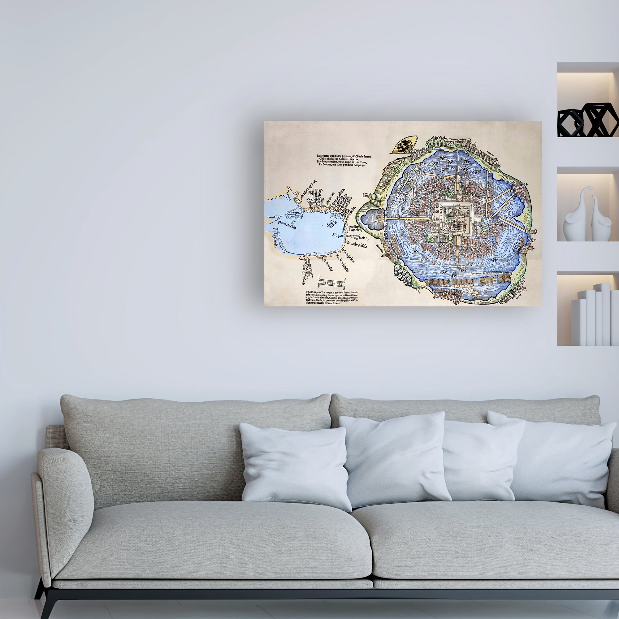 Trademark Fine Art 'Representation of the Aztec capital Tenochtitlan' Canvas Art by Spanish School