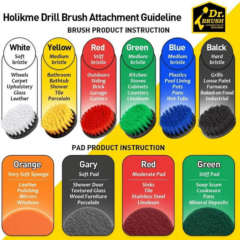 RevoClean® Ultimate 4 Piece Scrub Drill Brush Multi-Purpose Deep Cleaning  Kit 819358009395