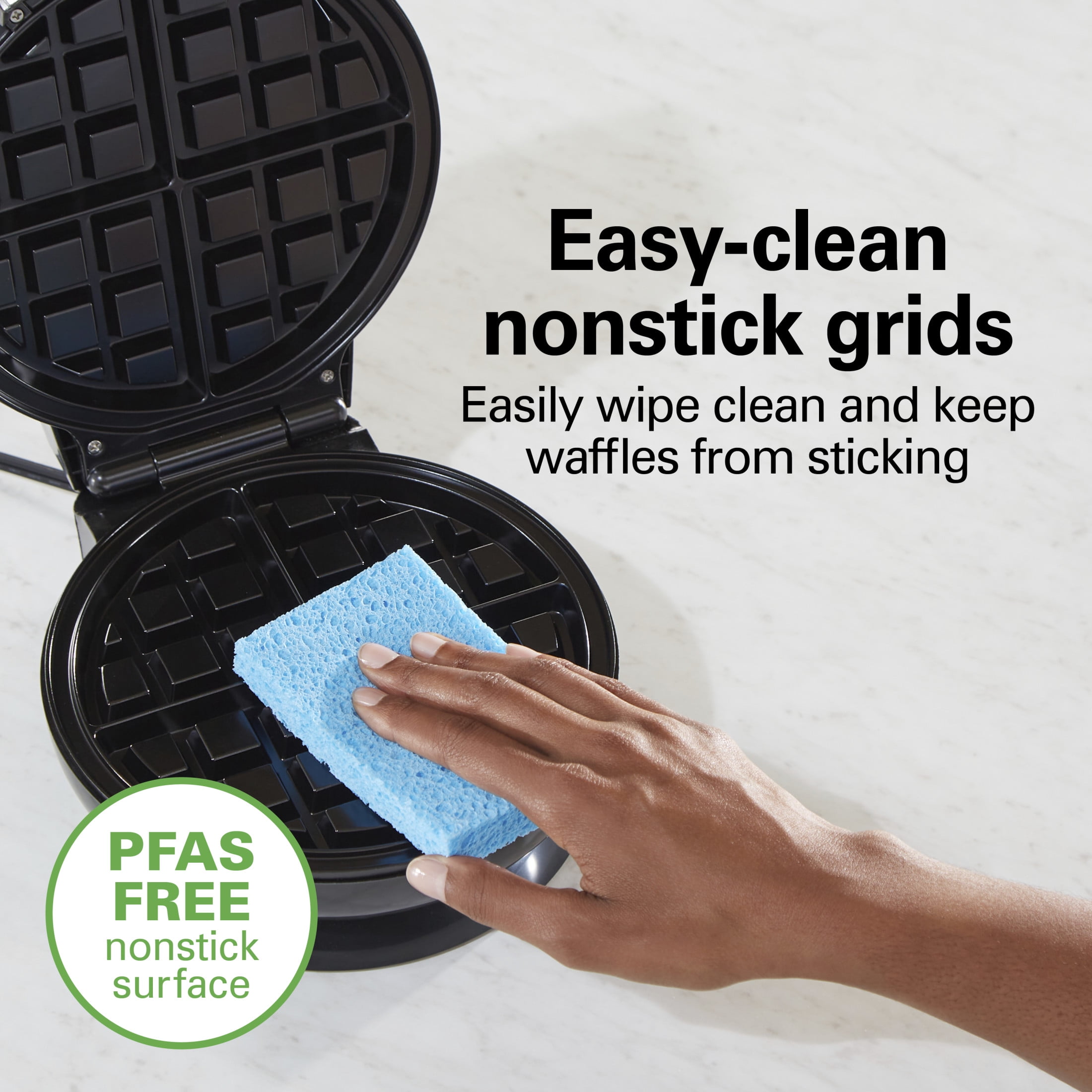 Hamilton Beach Belgian Waffle Maker, Easy Clean Non-Stick Plates