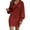 C-Wine295, variant on Sweater Dress For Women Knitted Lantern Sleeve Turndown Collar Solid Color Mini Dress With Ribbing Edge Autumn Winter Sweater Pullover Party Club Casual Office Cozy Dresses