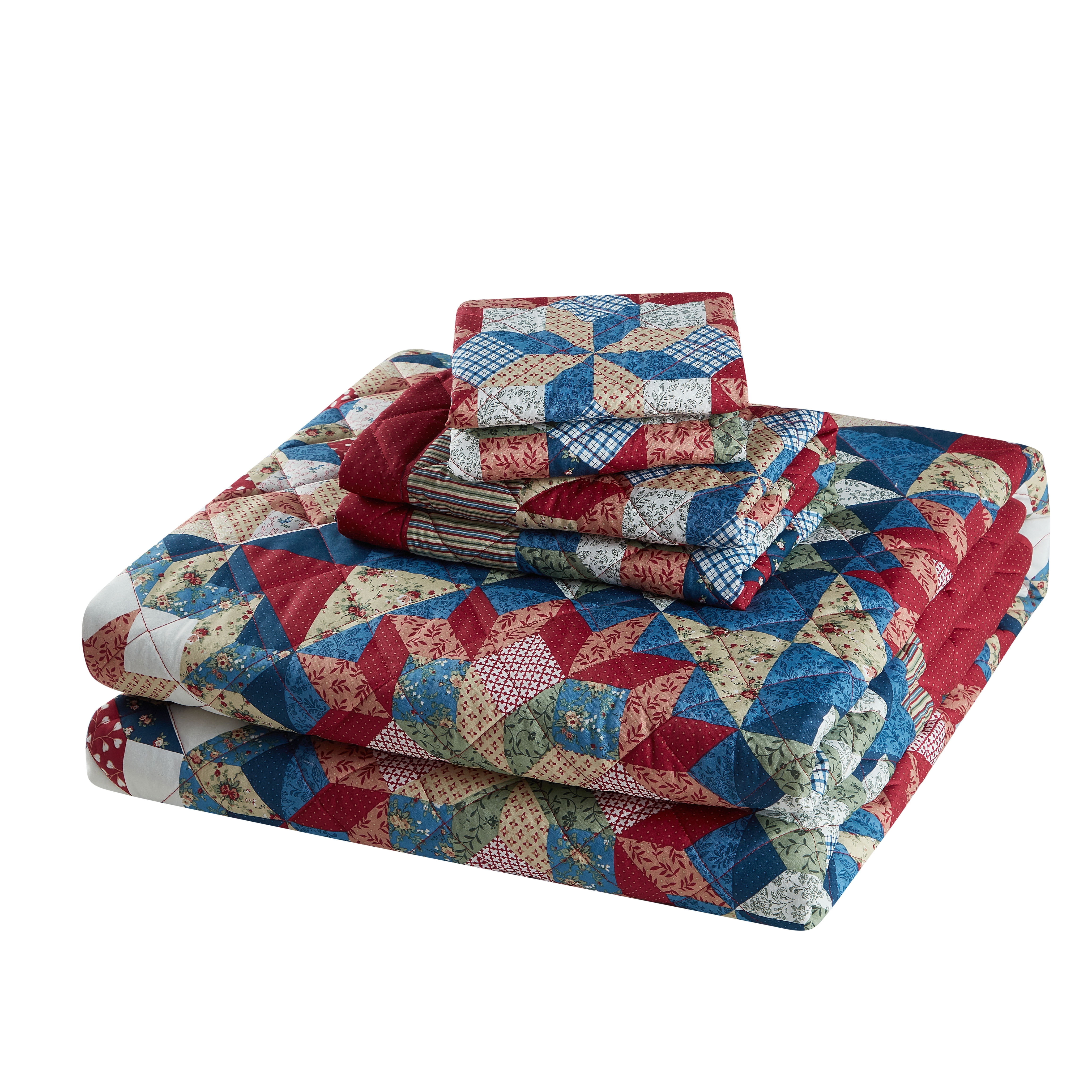 Mainstays Multicolor Prairie Shooting Star Patchwork Quilt, Full/Queen, Adult/Teen