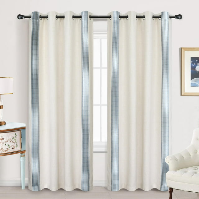 Cabaña de dormitorio Curtains DriftAway Chris Linen Blackout, 214 cm en L