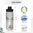 thumbnail image 3 of Yiaed White Reindeer Portrait Print Sports Insulated Kettle Bottle Reusable Stainless Steel Insulated Cup, Outdoor Portable Casual Stainless Steel Insulation Cup, 3 of 7