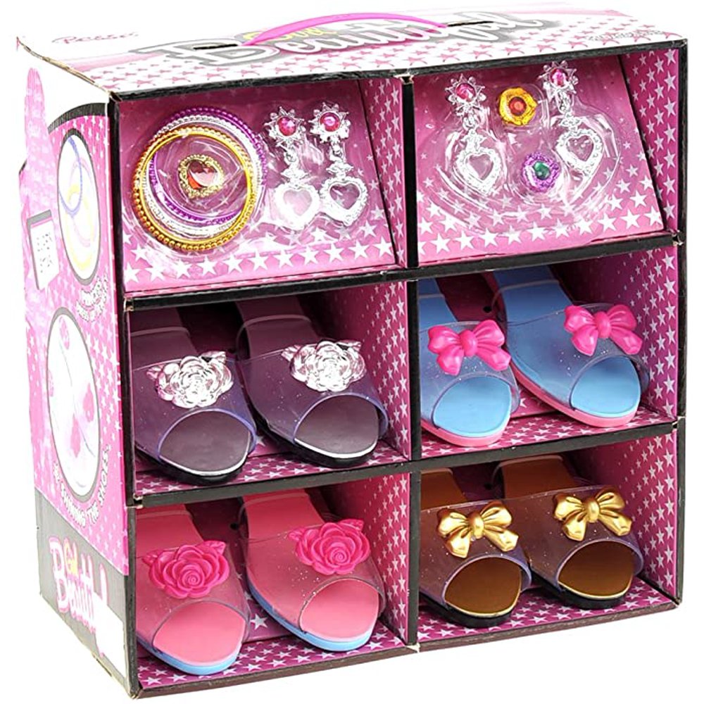 Princess Dress Up Set 4 Pairs of Shoes + Fashion Jewelry Accessories