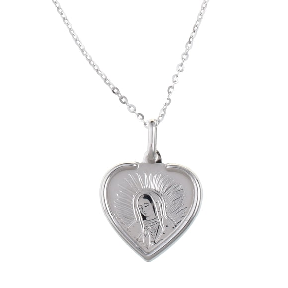 Medalla virgen de Guadalupe Medalla italiana Medalla y cadena grabado laser