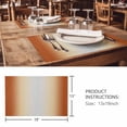 thumbnail image 3 of Placemats Set of 6, Burnt Orange Ombre Woven Placemat, Linen Place Mats for Kitchen/Dining Tables, Modern Grey Gradient Farmhouse Art Washable Table Mats for Party, 3 of 8