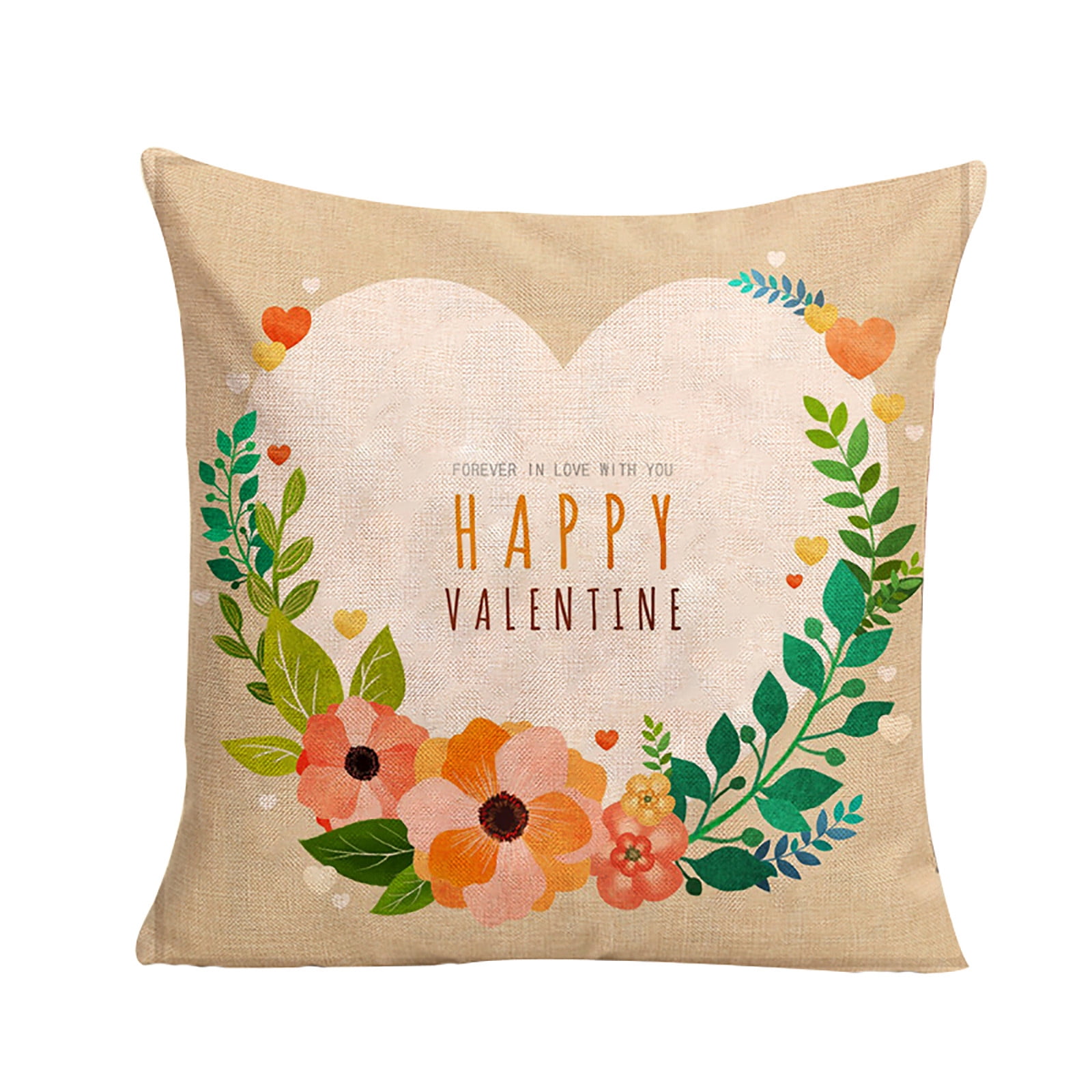 Happy Valentine's Day Throw Cushion Pillow Case Sweet Love Square Cushion Cover 
