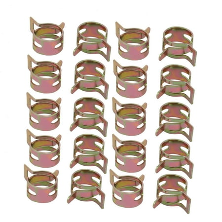 20 Pcs 12mm Spring Band Type Action Fuel Hose Pipe Air Clamp Bronze Tone