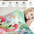 thumbnail image 3 of Creowell Flamingos Palm Trees Tropical Gifts Blanket Super Soft Flannel Blankets for Bed Sofa Decor 60x80in, 3 of 6