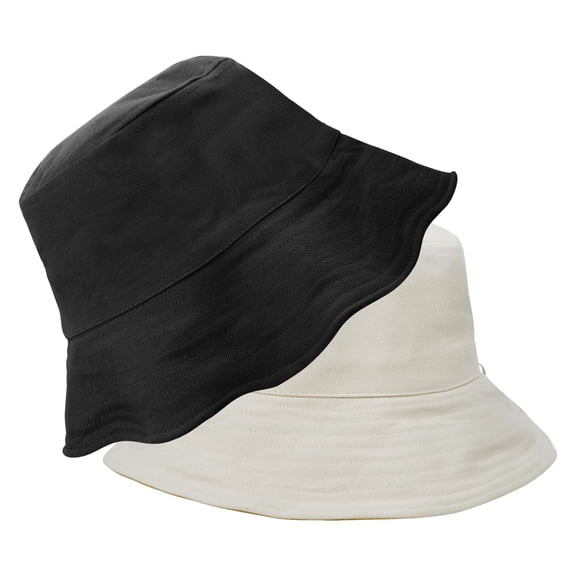 CEYAZYE Cotton Bucket Hat for Men Women Packable Comfortable Reversible Bucket Hat for Outdoor Activities Travel Beach Sun,Black