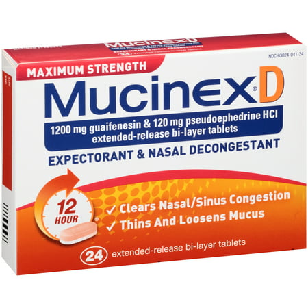 mucinex strength decongestant maximum nasal tablets box upcitemdb walmart hour extended release upc expectorant