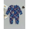 thumbnail image 4 of hirigin Autumn Baby Girls Boys Romper, Infant Cartoon Sun/Animal/Cactus Printing Round Collar Long Sleeve Front Button Jumpsuit, 4 of 9