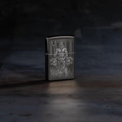 Zippo Lighter - Customized Engraved Message on Windproof Guardian Design 46264