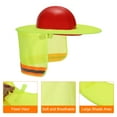 thumbnail image 4 of Unique Bargains Casque de Protection Solaire, 2 Pack Filet Réfléchissant à Bord Complet pour Construction, Jaune, 4 of 7