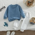 thumbnail image 2 of UAYOTSE Toddler Baby Boys 2 Piece Outfit Auntie's Little Man Letter Print Crewneck Sweatshirt Drawstring Jogger Pants Fall Winter Clothing Set Size 12-18 Months, 2 of 8