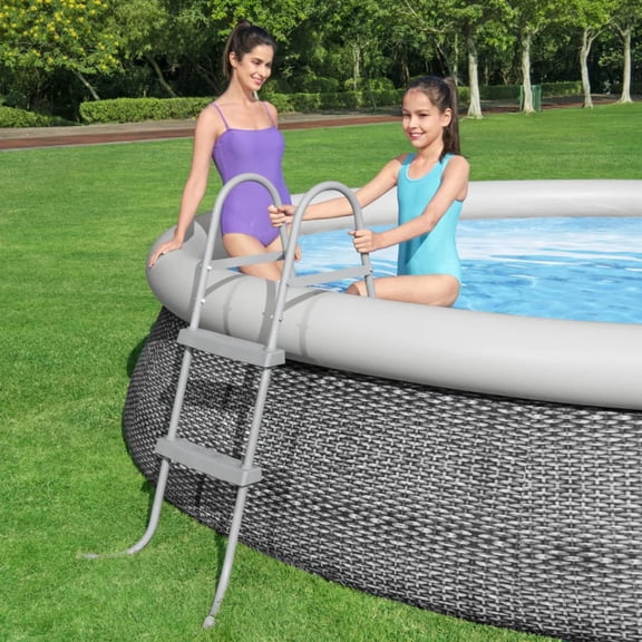 33" Gray 2-Step Pool Ladder for Above Ground Pools