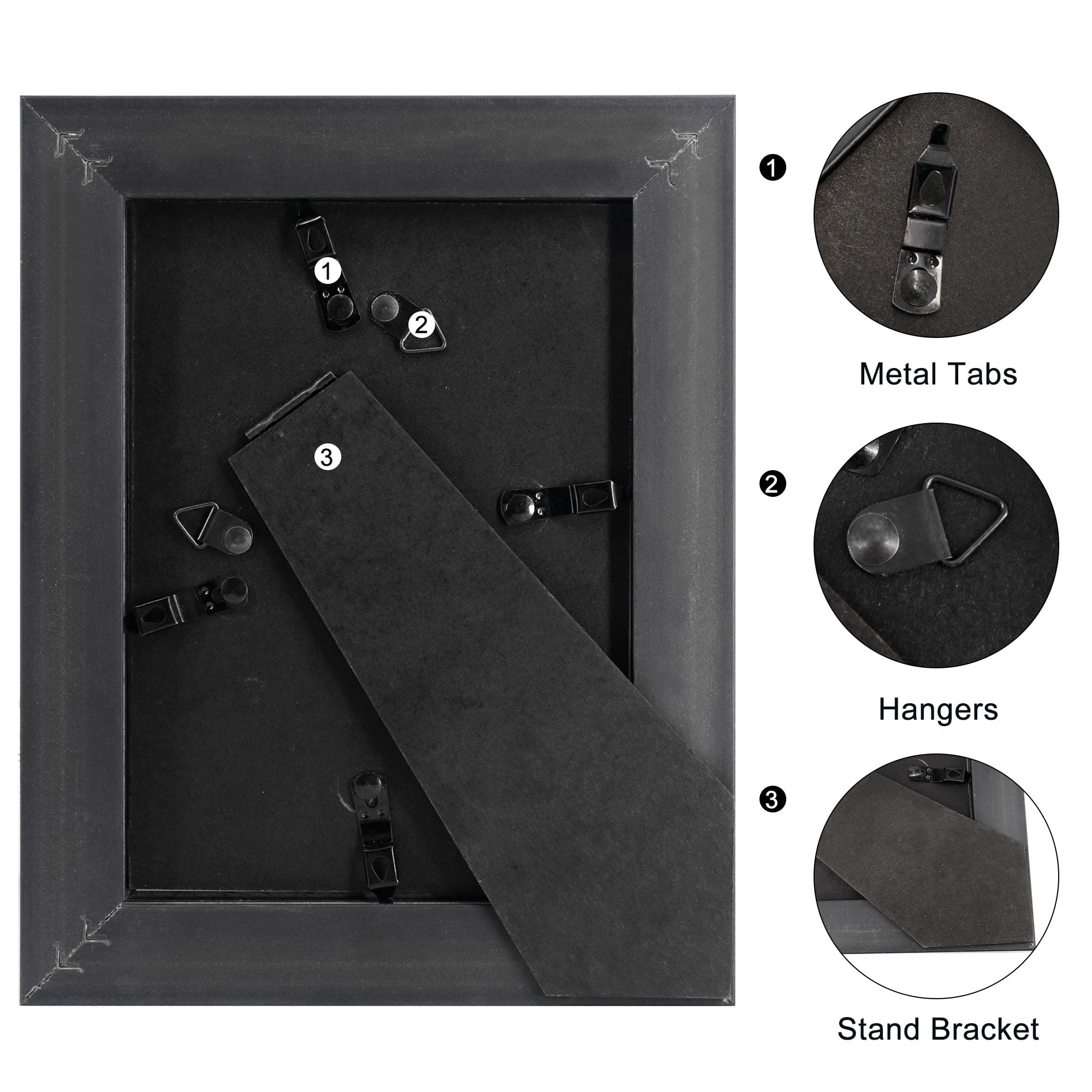 GraduationMall Black with Silver Beads 5x7 Picture Frames for Wall or Tabletop 2-Pack