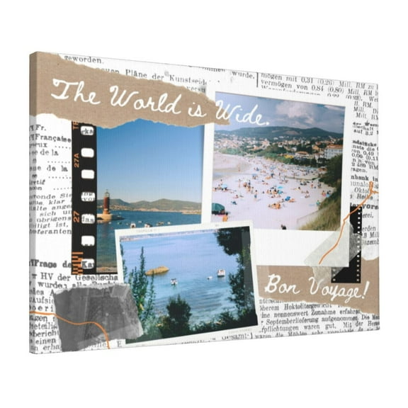 Custom Canvas Prints DIY Beach Vacationcard Personalized Photo Image Collage DIY Framed Kit Wall Art Picture Room Decor 16x20 inch