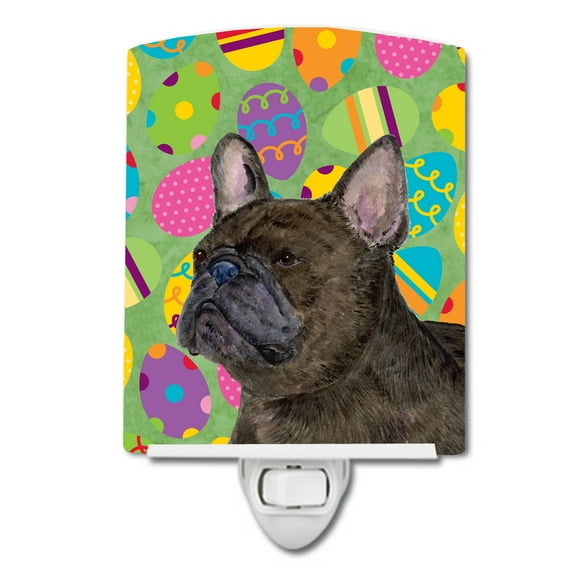 Caroline's Treasures SS4864CNL French Bulldog Easter Eggtravaganza Ceramic Night Light, 6x4x3", multicolor