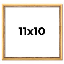 11x10 Frame Beaded Gold Solid Wood Picture Frame | 0.75 Inches Moulding Width | Liscio Oro