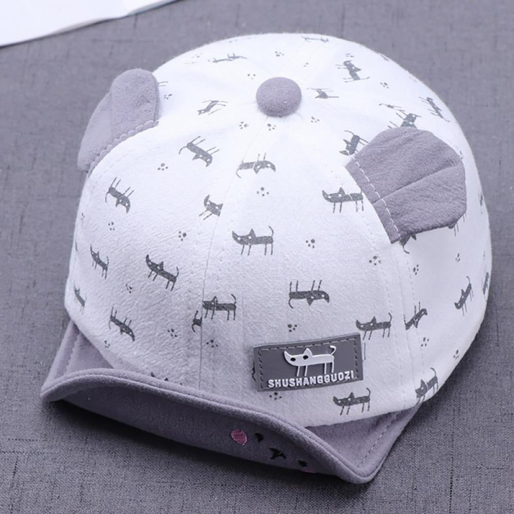 Cuekondy 0-6 Months Newborn Infant Baby Girls Boys Cute Cat Letter Printed Baseball Cap Summer Sun Protection Hat